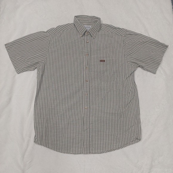 Carhartt Men's Short Sleeve Plaid Button Down Shirt Size L Large  Reg S91-MOS - Picture 1 of 9